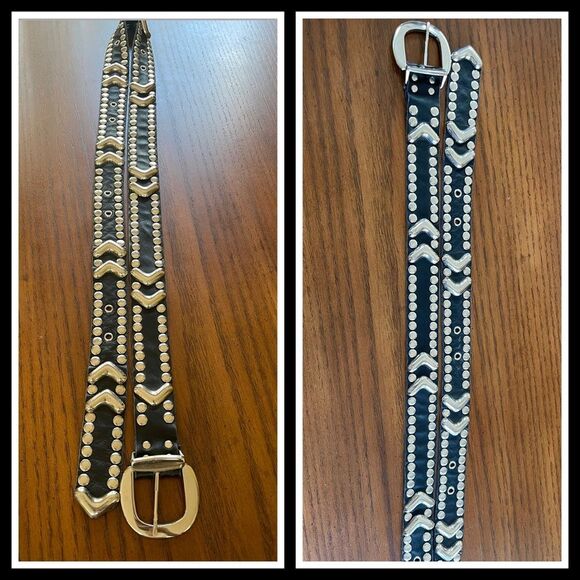 Custom Genuine Leather Silver Studded Belt - Picture 9 of 9